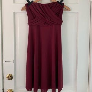 The Limited wine-colored strapless dress